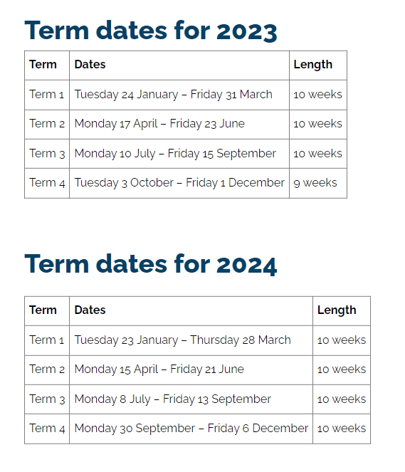 Term Dates